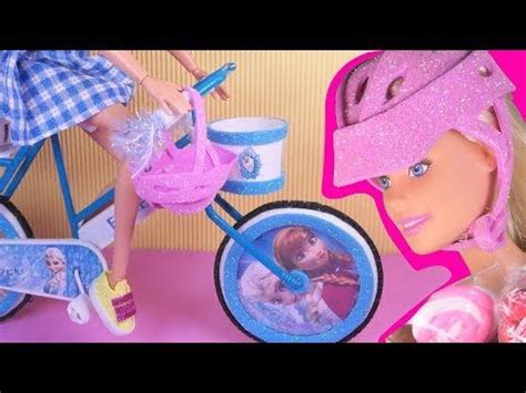 DIY Miniature Barbie Hacks And Crafts Frozen Bicycle With Elsa And