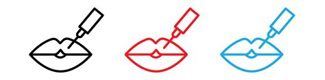 Hyaluronic Acid Lips Injection Icon Logo Set 47540827 Vector Art At