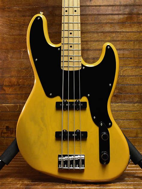 Squier Paranormal Jazz Bass 54 Butterscotch Blonde Reverb