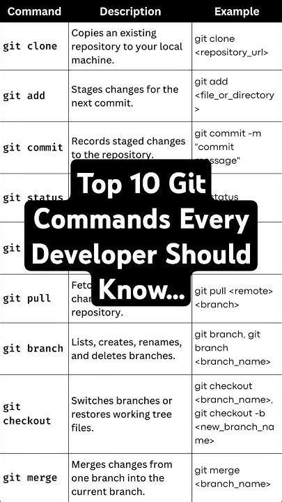 🔝 Top 10 Git Commands Every Developer Should Know 🚀 Git Java