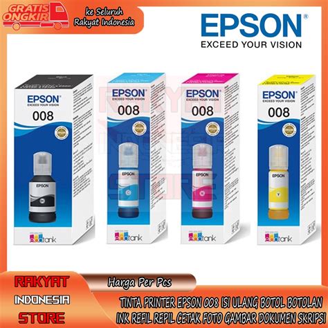 Jual TINTA EPSON 008 INK REFILL REFIL L6550 L6580 L15150 L15160 ISI