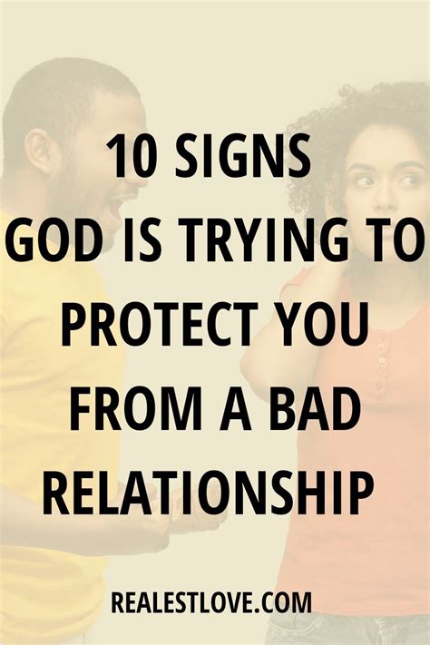 Signs God Is Protecting You From A Bad Relationship Bad