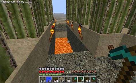 lava draw bridge with cactaceous Minecraft Map