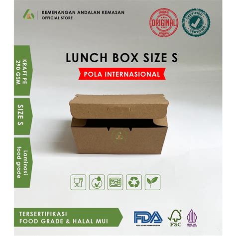 Jual Paper Lunch Box Kraft Size S Kotak Makan Food Grade Box Nasi