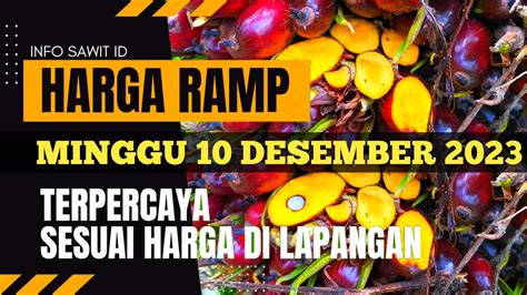 Harga Sawit Hari Ini Di Ramp Terbaru Desember Youtube