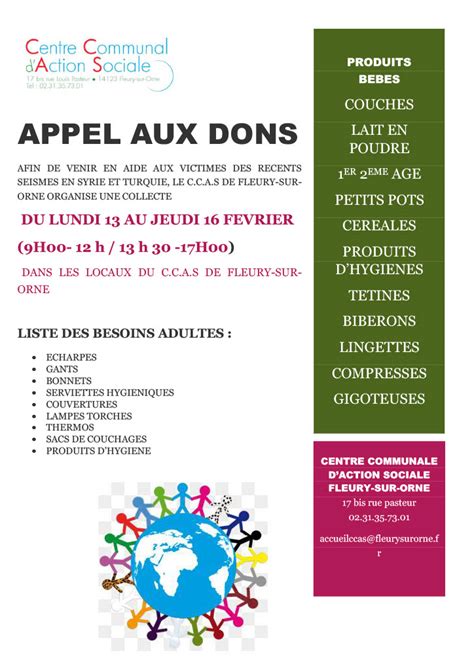 Appel Aux Dons Ville De Fleury Sur Orne