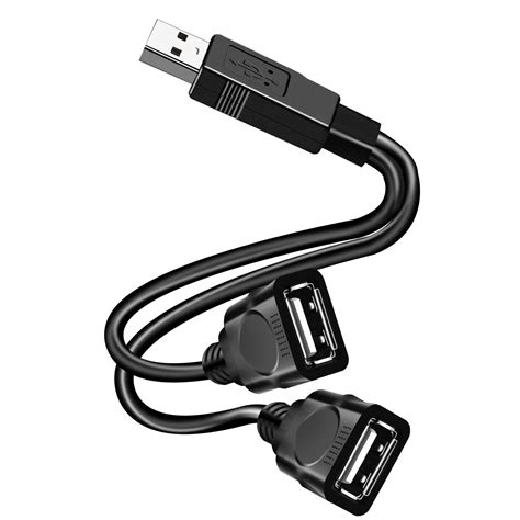 Câble Répartiteur Usb En Y Usb 20 A Mâle Vers 2 Doubles Femelles 30 Cm Pour Voiture Téléphone