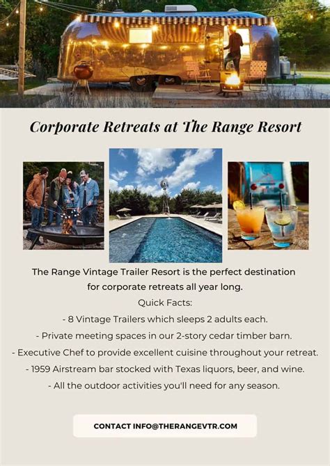 Corporate Retreats The Range Vintage Trailer Resort Dallas Texas