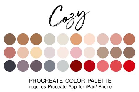 Cozy Procreate Color Palette Graphic By Juliecampbelldesigns · Creative Fabrica