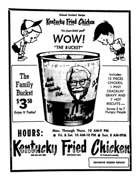 Kentucky Fried Chicken 1965 Back In The Days When The Chicken Was Fantastic The Mashed