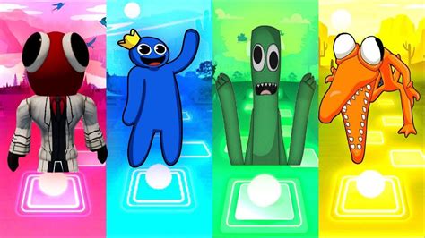 Rainbow Friends Battle Red Vs Blue Vs Green Vs Orange Tiles Hop Edm