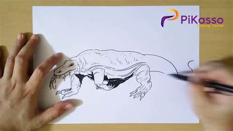 How To Draw Komodo Dragon Step By Step YouTube