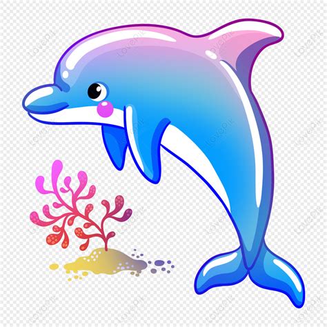 Cartoon Dolphin Underwater Element Illustration, Dolphin, Underwater ...