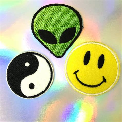 90 S Patch Set 90 S Patches Alien Patch Yin Yang Etsy Alien Patch