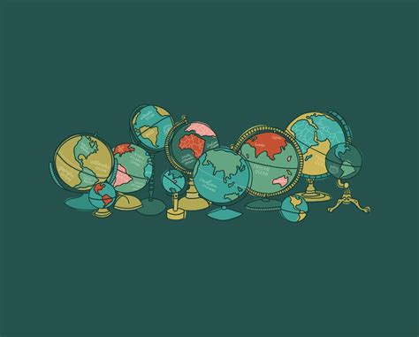 globe collection art print  art wall decor gifts   travel