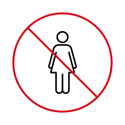 Forbid Access Women Zone Pictogram No Allowed Girl Sign Entrance