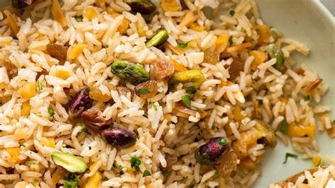 Rice Pilaf With Pistachios Almonds Dried Apricots And Sultanas Or Raisins Youtube