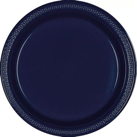 True Navy Plastic Dinner Plates 20ct Party City