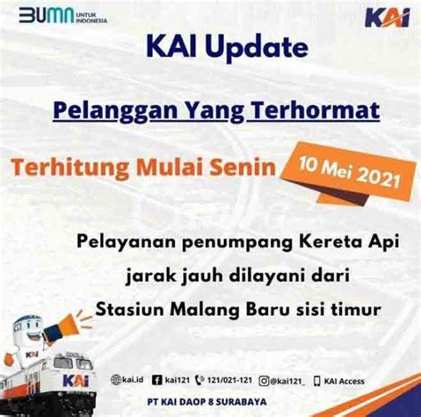 Naik Turun Penumpang Ka Jarak Jauh Stasiun Malang Dilayani Dari Stasiun