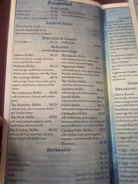 Menu at Blue Star Cafe, Gibson City