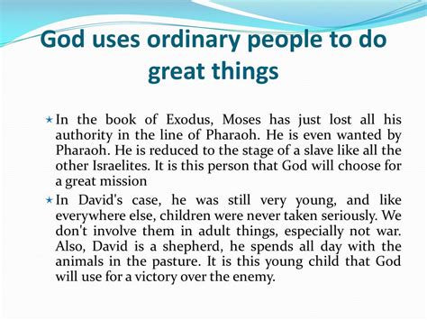 Devotion God Uses Ordinary People And Ordinary Tools To Do Great