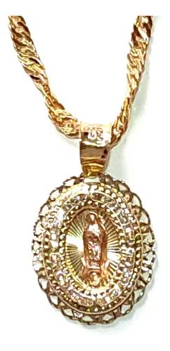 Medalla Dije Virgen De Guadalupe De Oro 10k Con Piedras Ch Envío gratis