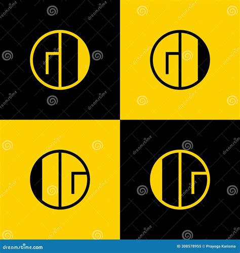 Simple GI And IG Letters Circle Logo Set Suitable For Business With GI