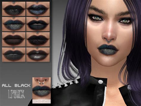 The Sims Resource IMF All Black Lipstick N 120