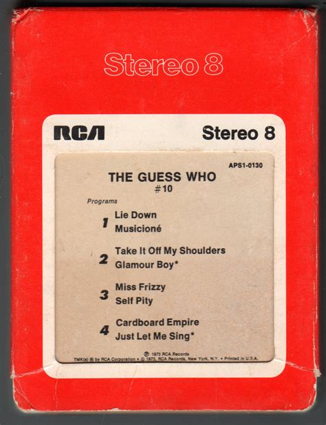 The Guess Who 10 1973 Rca A21a 8 Track Tape