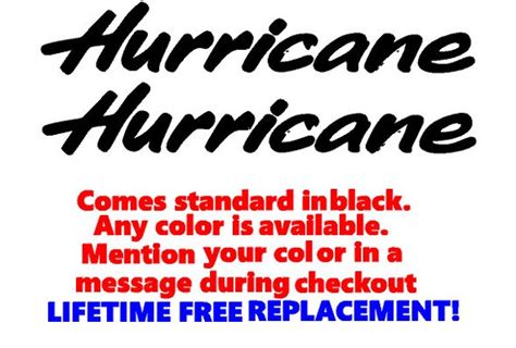 Pair Of 45x27 Hurricane Boat Hull Decals Select Etsy