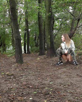 Solo Girl Barbe Pulls Down Her Pants To Pee In The Forest Porn Pictures XXX Photos Sex Images