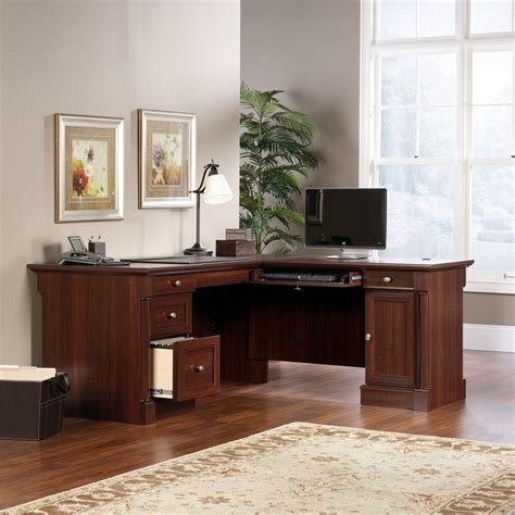 L Shaped Computer Desk in Cherry - 413670