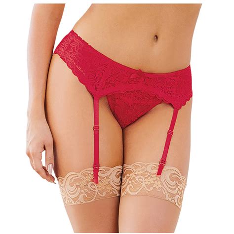 Dreamgirl Lace Garter Belt Red Janets Closet