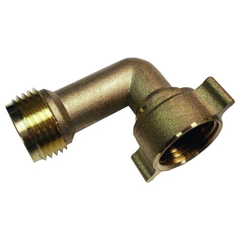 Everbilt Lead Free Brass Garden Hose 90 Degree Elbow 3 4 In Mgh X 3 4