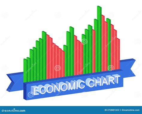 Economic Chart 3d Style Isolated On White Background Rise And Fall Chart Of The Stock Market