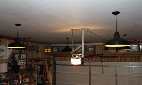 Garage Ceiling with New Pendant Lights