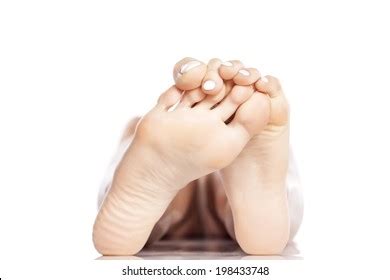 Naked Woman Lying On Floor Focus Stock Photo Edit Now