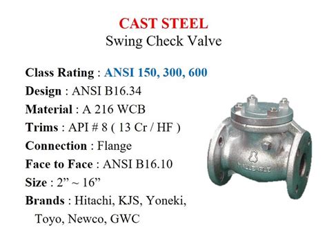 Cast Carbon Steel Swing Check Valve Ansi Gamako Ekakarsa