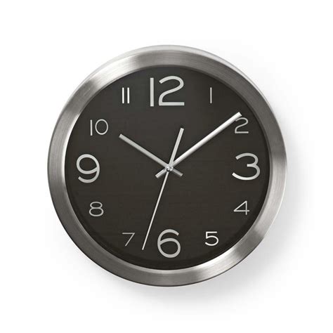 Stock Bureau Nedis Horloge Murale Circulaire Cm De Diam Tre Noir