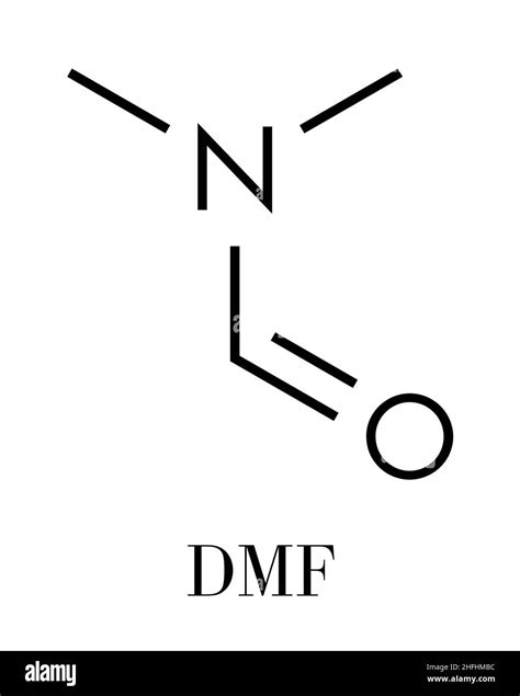 Dimethylformamide Dmf Chemical Solvent Molecule Skeletal Formula