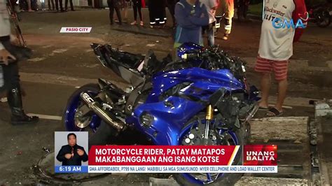 Motorcycle Rider Patay Matapos Makabanggaan Ang Isang Kotse Ub Youtube