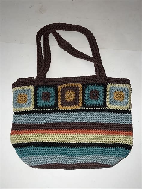 The Sak Granny Square Purse Crochet Shoulder Bag Brow Gem