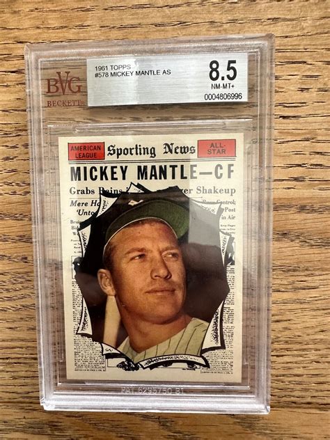 1961 TOPPS Mickey Mantle 578 BVG 8 5 Yikes EBay