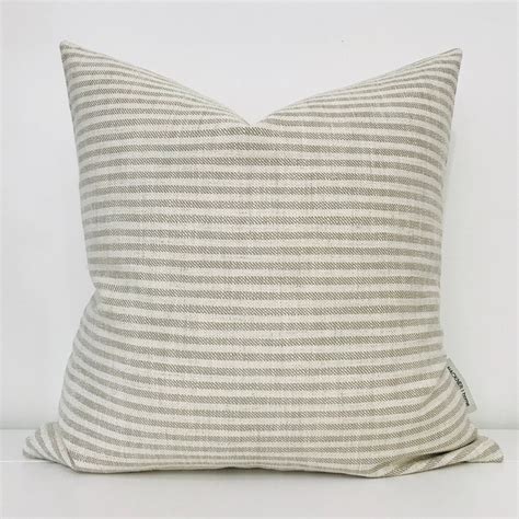 Sage Linen Stripe Pillow Cover Sage Pillow Striped Pillow Etsy