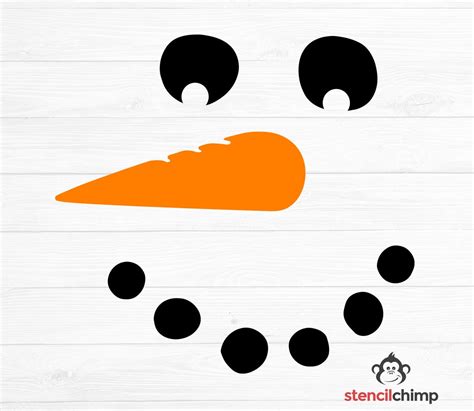 Snowman Face Stencil Christmas Stencil Winter Stencil Happy Snowman ...