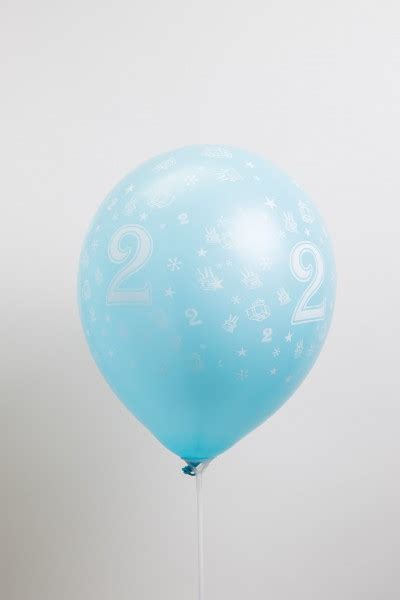 Ballons 12 Chiffre 2 Imprimé Blanc TOT Assortis Sachet de 100