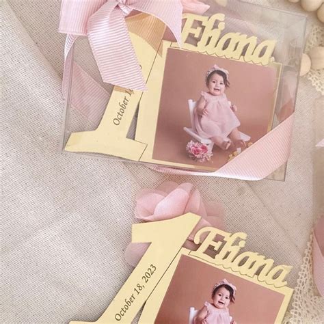 Custom Rose Gold Birthday Photo Frame Favors 1st Birthday Party Favors