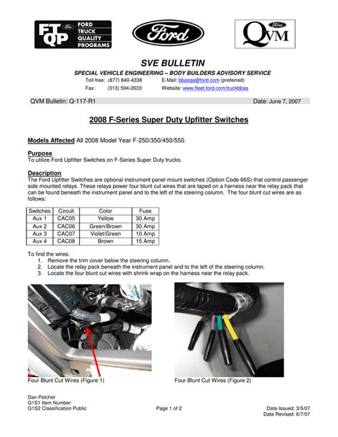 How To Wire Ford Upfitter Switches