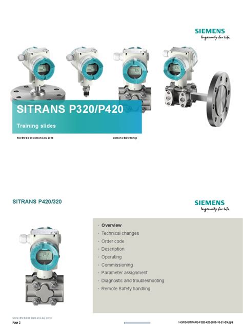 Sitrans P320p420 Training Slides Pdf Electrical Connector