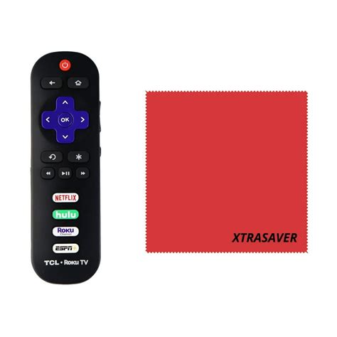 TCL RC282 Roku Smart TV Remote Control with Xtrasaver Microfiber ...